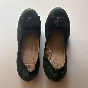 Tory Burch Sedgwick Black Leather Ballet Flats
